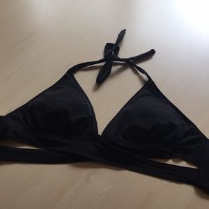 black tie up bikini top push up